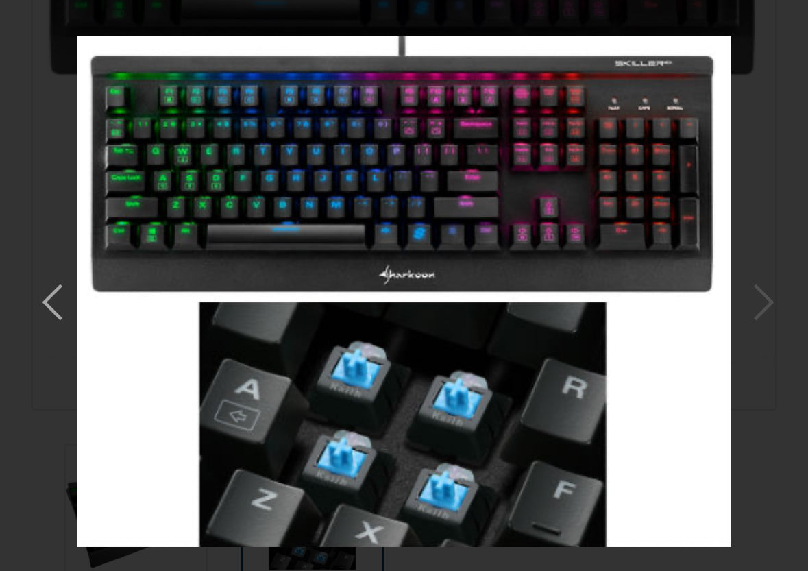 Keyboard Sharkoon SKILLER MECH SGK3 Mechanical Gaming w/RGB Illumination - Kailh Blue Switch