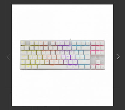 Keyboard White Shark Gaming Commandos TKL Mechanical RGB Red Switch White