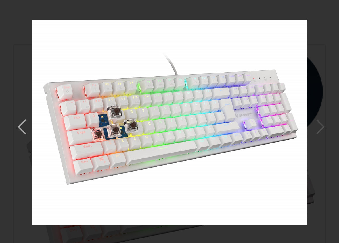 Keyboard Genesis Gaming Thor 303 Hot Swap Mechanical Brown Switch RGB White