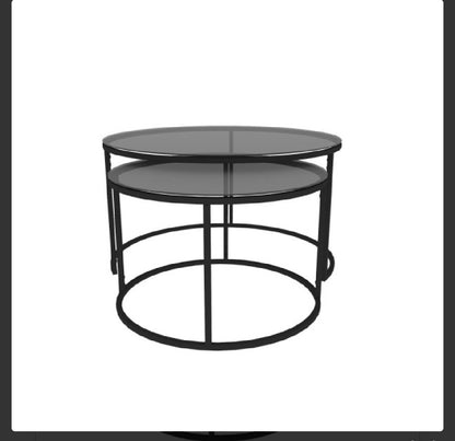 Set of 2 coffee tables Tokyo - Black