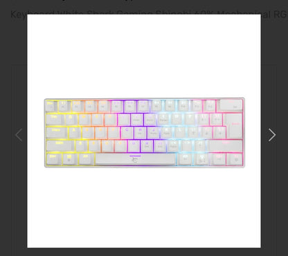 Keyboard White Shark Gaming Shinobi 60% Mechanical RGB White Blue Switch