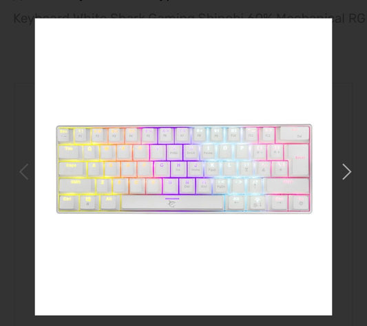 Keyboard White Shark Gaming Shinobi 60% Mechanical RGB White Blue Switch