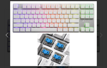 Keyboard Sharkoon PureWriter TKL RGB Mechanical Gaming w/RGB Illumination - Kailh Blue Switch White