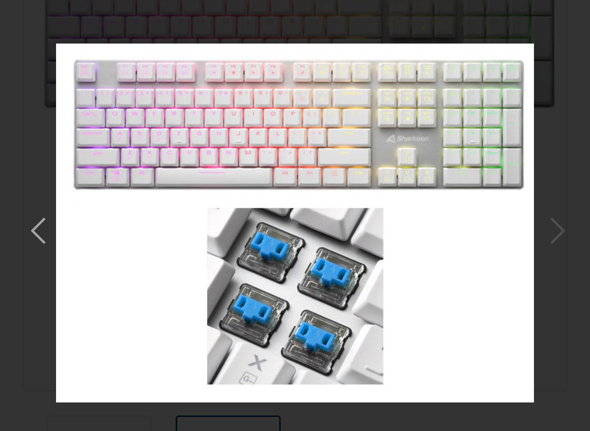 Keyboard Sharkoon PureWriter RGB Mechanical Gaming w/RGB Illumination - Kailh Blue Switch White