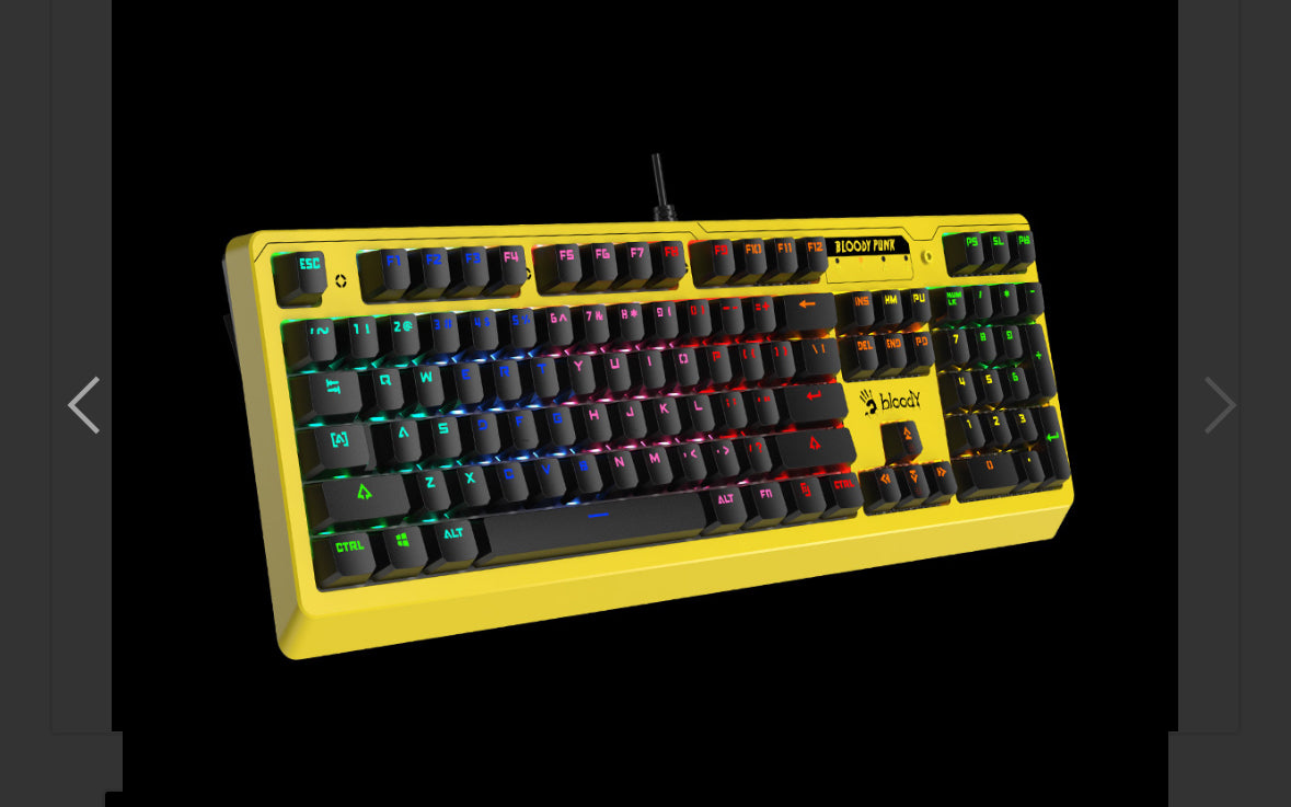 Keyboard A4 Bloody Gaming B810RC Mechanical LK Switch RGB Punk Yellow