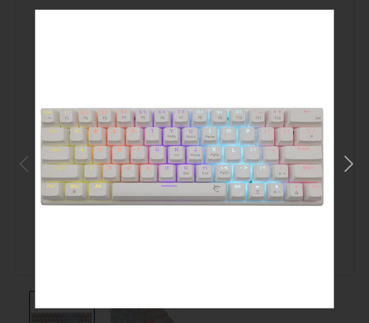 Keyboard White Shark Gaming Wakizashi 60% Mechanical RGB White Red Switch