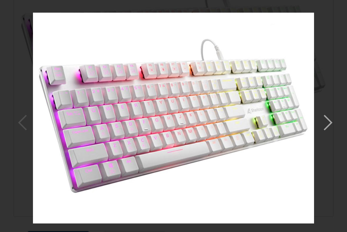 Keyboard Sharkoon PureWriter RGB Mechanical Gaming w/RGB Illumination - Kailh Blue Switch White