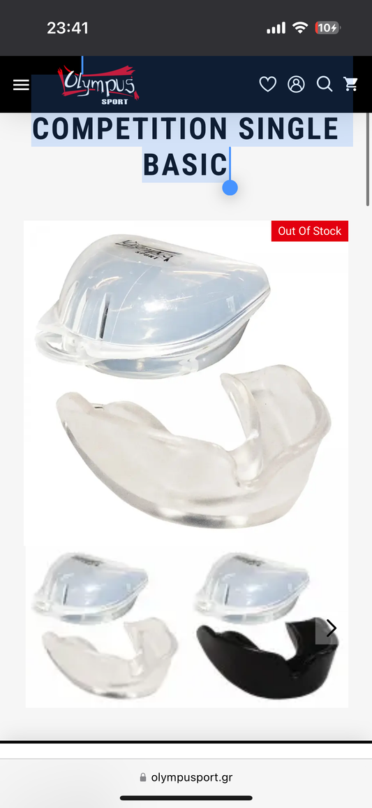 MOUTH GUARD OLYMPUS COMPETITION SINGLE BASIC White