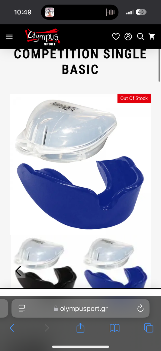 MOUTH GUARD OLYMPUS COMPETITION SINGLE BASIC Blue