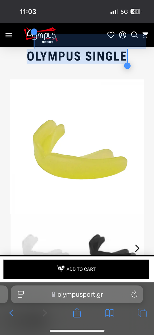 MOUTH GUARD OLYMPUS SINGLE Yellow