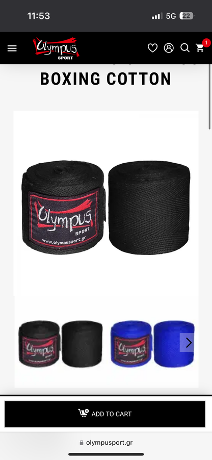 HAND WRAPS OLYMPUS BOXING COTTON