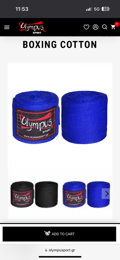 HAND WRAPS OLYMPUS BOXING COTTON