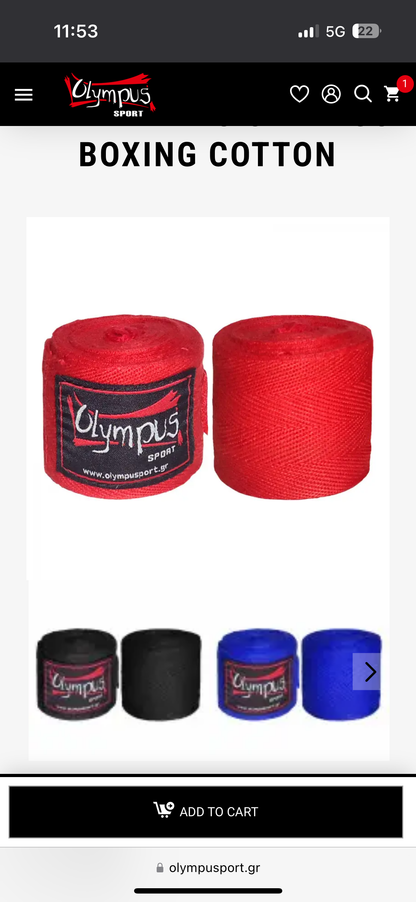 HAND WRAPS OLYMPUS BOXING COTTON