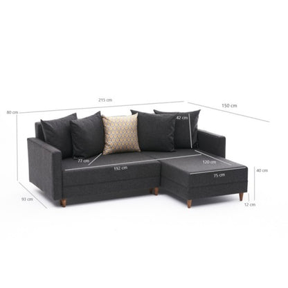 Corner sofa bed Amsterdam - Anthracite