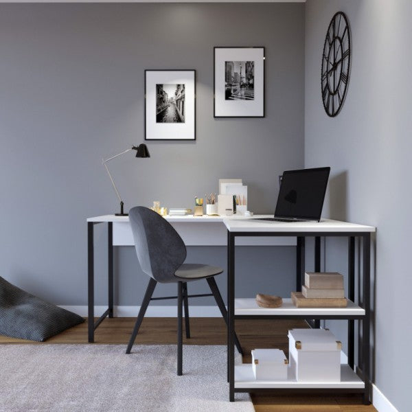 Osaka corner desk with shelves