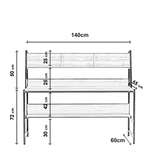 Hansen desk with shelves