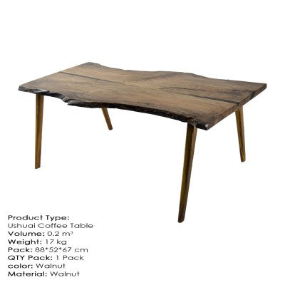 Club table made of solid wood 100% walnut