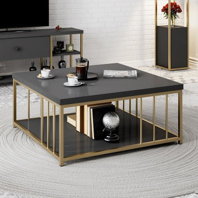 Club table Zenn - Anthracite, Gold