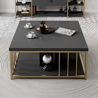 Club table Zenn - Anthracite, Gold