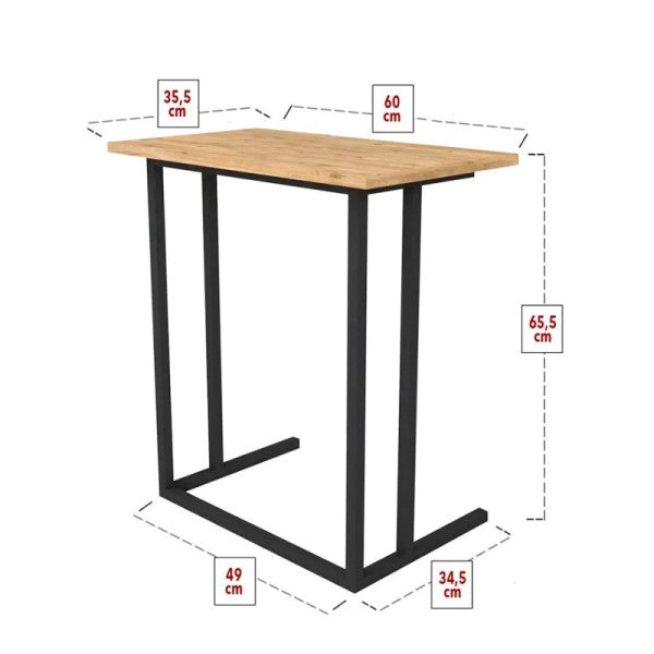 Laptop table with metal construction