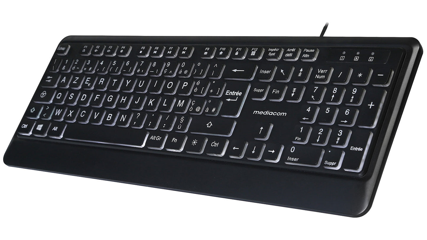 Keyboard Mediacom CX219 LIGHT Slim Black USB w/Backlight