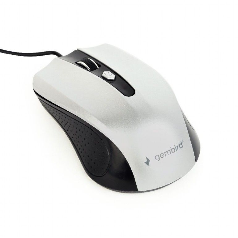 Mouse Gembird MUS-4B-01 Optical Black/Silver 1200DPI USB