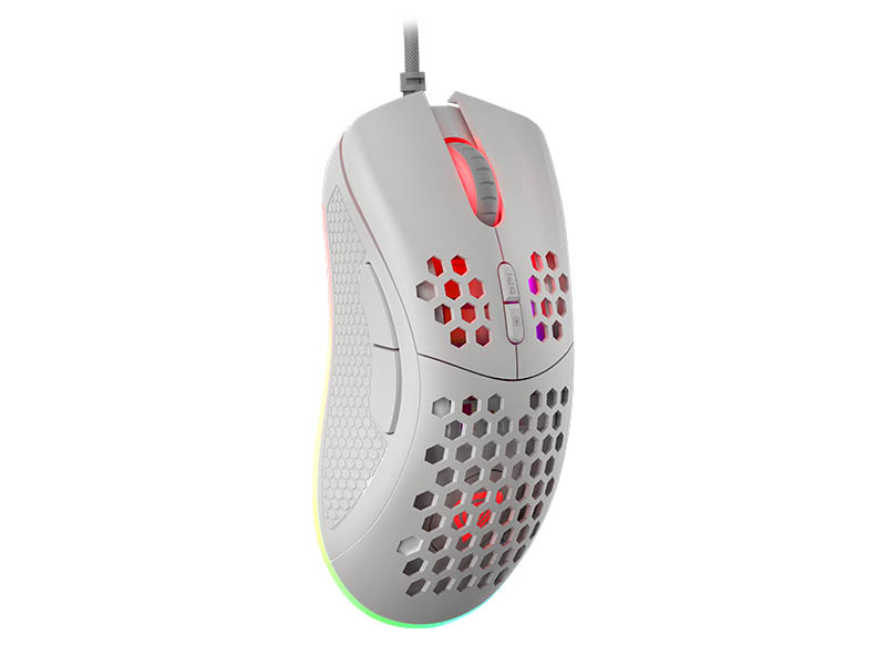 Mouse Genesis Gaming Krypton 555 8000DPI RGB Lightweight White