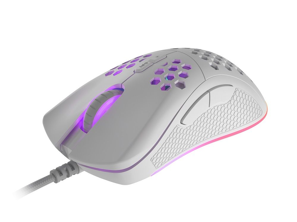 Mouse Genesis Gaming Krypton 550 8000DPI RGB Lightweight White