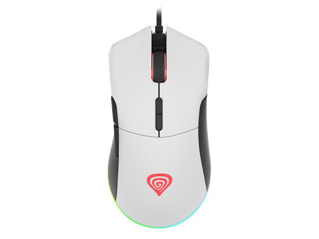 Mouse Genesis Gaming Krypton 290 6400DPI RGB White w/Software