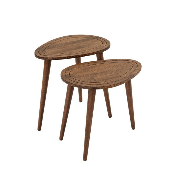 Set of 2 solid wood coffee tables