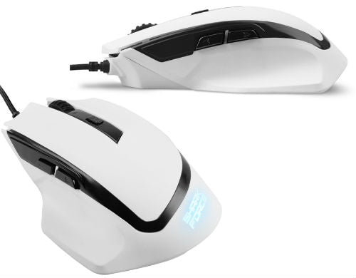 Mouse Sharkoon SHARK Force Gaming 1600 DPI USB White w/Blue LED