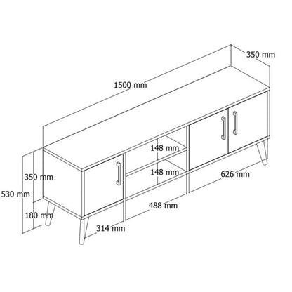 TV cabinet Exxen - Walnut 150 cm