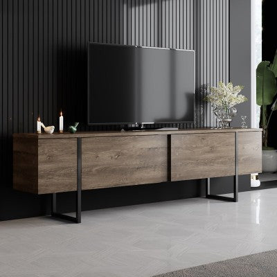 Luxe TV cabinet - Walnut, Black