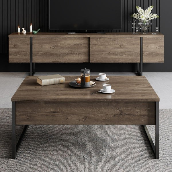 Luxe TV cabinet - Walnut, Black