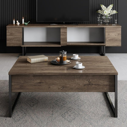 Luxe TV cabinet - Walnut, Black