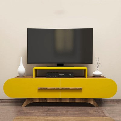 TV cabinet Rose - Walnut, Yellow